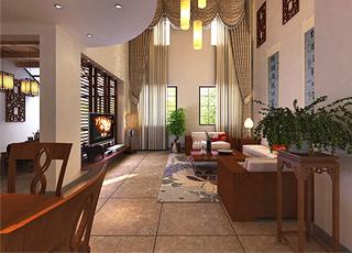 昆明森林湖236平别墅装修案例  走进新中式的雅宅