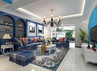 昆明万彩城装修    蔚蓝地中海的浪漫情调